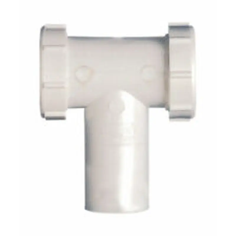 Plumb Pak Center Outlet Tee & Tailpiece With Baffle Plastic 1-1/2", White1-1/2