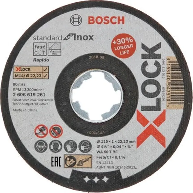 Cutting Disc X-LOCK Standard for Inox 115x1x22.23mm Straight Cutting