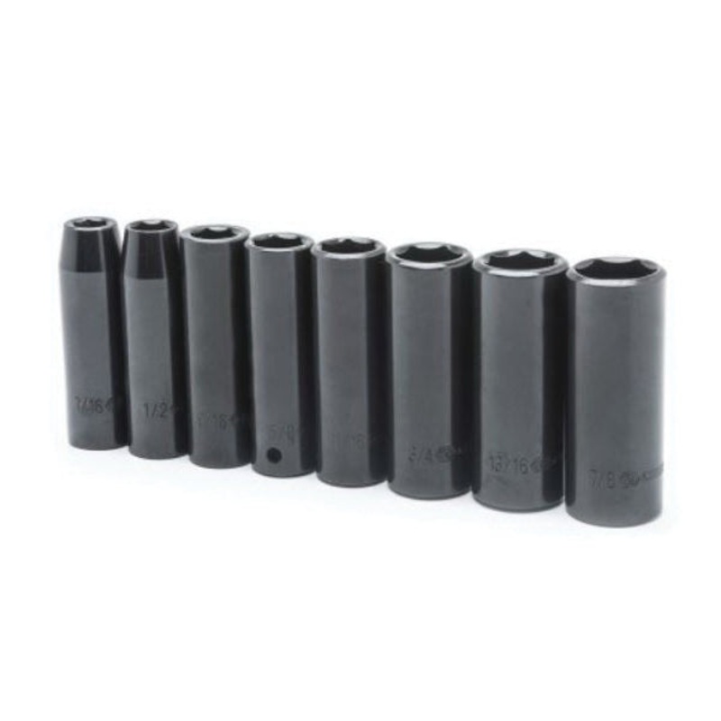 CRESCENT CIMS2N Socket Set, System of Measurement: Imperial, Deep Length, 1/2 in Drive, 6-Point, Impact Rated