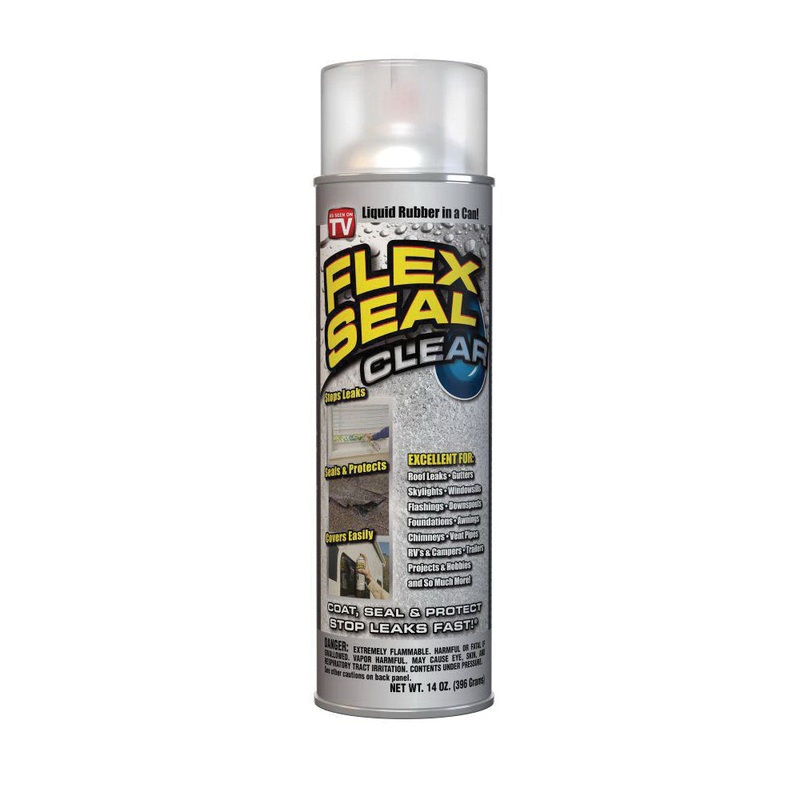 FLEX SEAL FSCL20 Sealant, Liquid, Clear, Rubber Base, 24 to 48 hr Curing, 14 oz, Aerosol Can