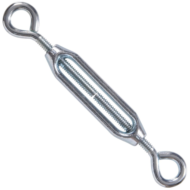 HARDWARE ESSENTIALS 321846 Exterior Turnbuckle, Eye x Eye End, 2700 lb Load, 1/4-11 Thread, 7-3/8 in L Retracted