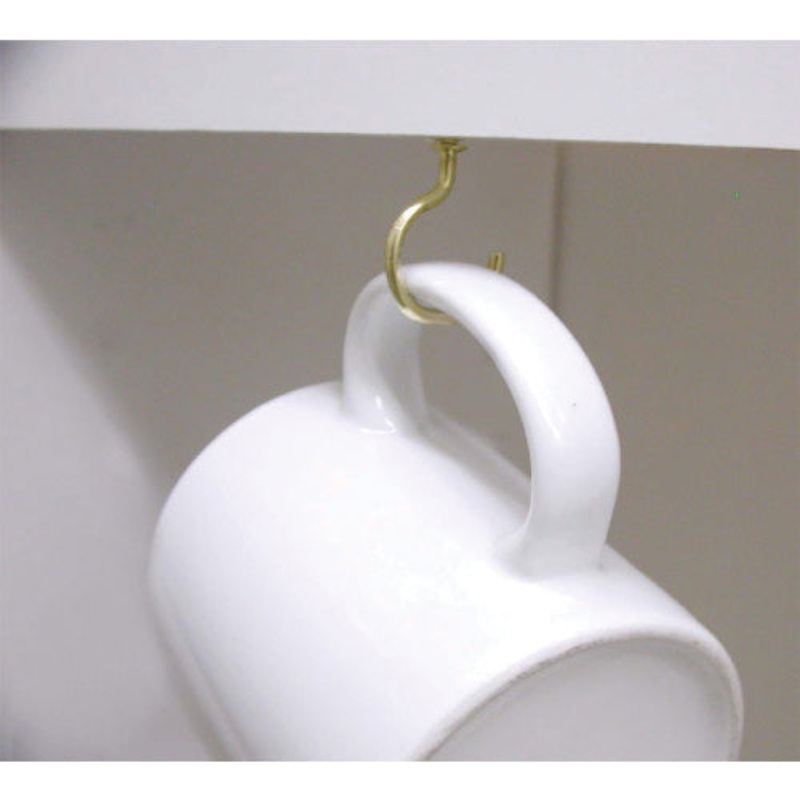 HARDWARE ESSENTIALS 851855 Cup Hook, 1-1/2 in Hook Opening, Brass, 5 lb Weight