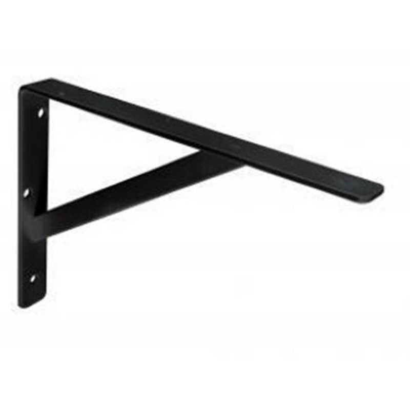 KV 208 Series 208 BLK 400 L-Bracket, 16 in L, 1-3/16 in W, 10 in H, Cold Rolled Steel, Black, Wall Mounting