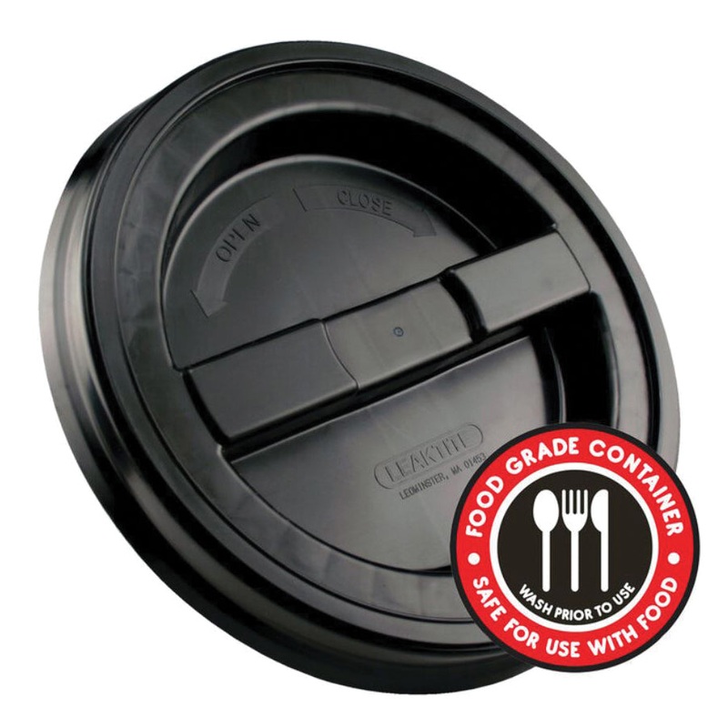 LEAKTITE LD5GRLBK006 Screw-Top Lid, Plastic, Black, For Use With: 3 and 5 gal Buckets