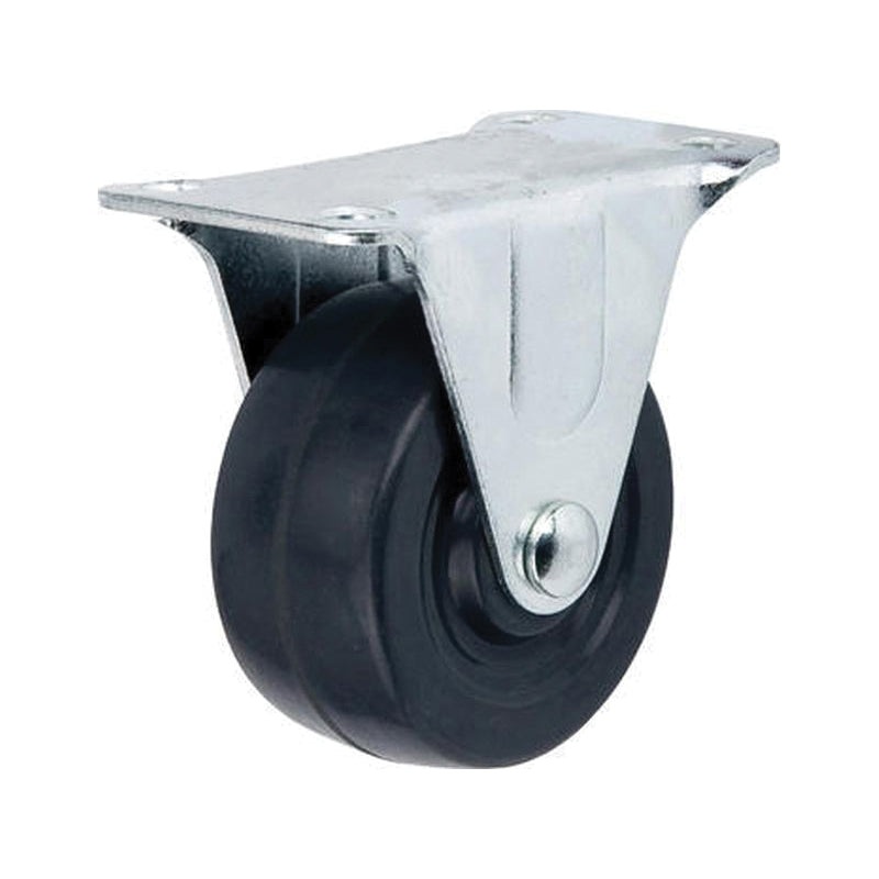 shepherd 9272 Rigid Plate Caster, 2 in Dia Wheel, 125 lb Load, Hard Rubber Wheel, Gray Wheel