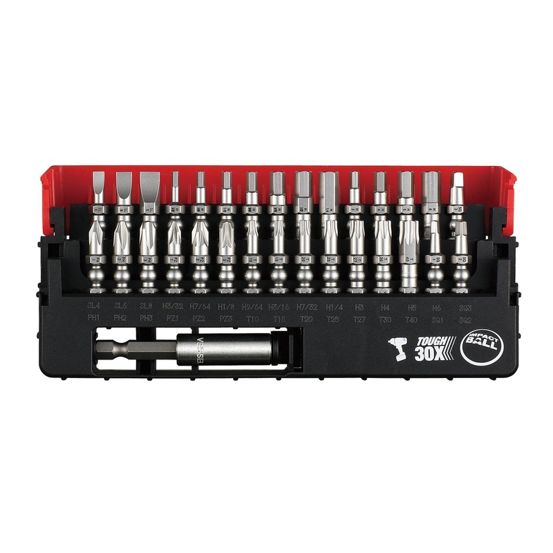 VESSEL IB31P02U Impact Ball Torsion Bit Set, 30 mm OAL, 31 -Piece